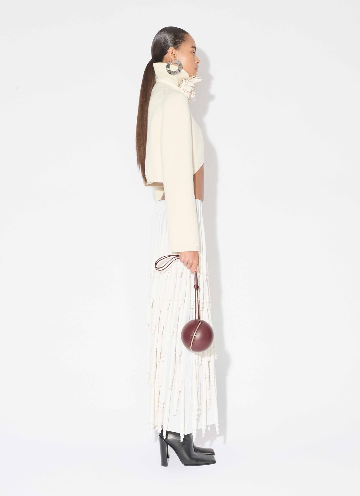 SILK-BLEND KNIT LAYERED  CUPS SKIRT ALAÏA   SILK-BLEND KNIT LAYERED  CUPS SKIRT